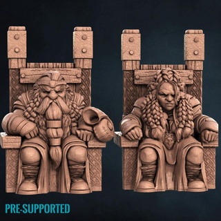 dwarf royalty print minis Store king queen throne dwarves 3d print model - Mito3D