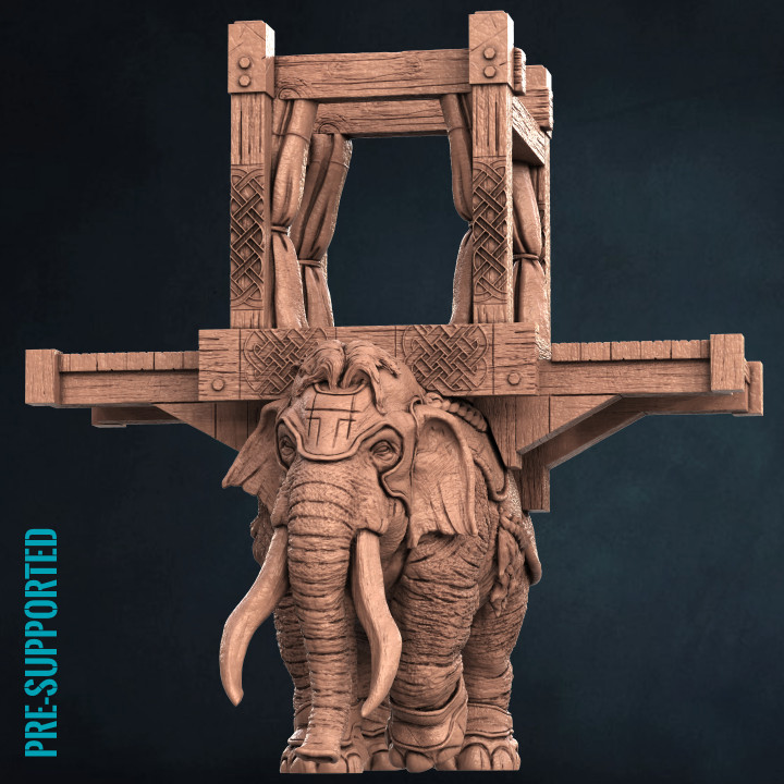 pygmy mammoth print minis mount dwarf dwarves howdar 3D print model - Mito3D