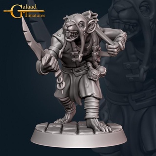 wererat 01 - november release rogues galaad miniatures Store dragon fantasy fight roleplay miniature dagger tabletop dungeon rogue encounter dnd leather mercenary ennemy thieve ratway ratfolks 3d print model - Mito3D