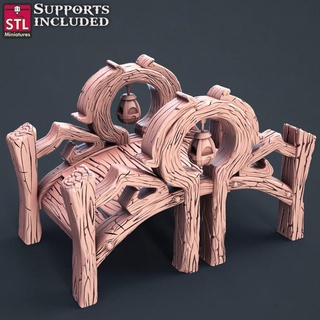 duende ponte stl miniaturas loja tampo mesa 3D imprimível terreno fantasia decoração suporte d 3d print model - Mito3D