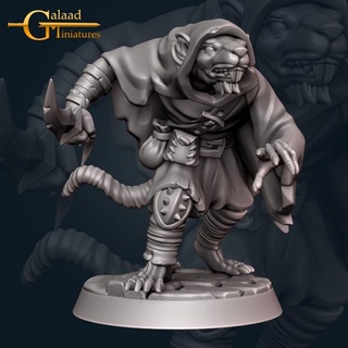 wererat 02 - november release rogues galaad miniatures Store dragon fantasy fight roleplay miniature enemy dagger tabletop dungeon rogue encounter dnd leather mercenary ratfolk thieve ratway 3d print model - Mito3D