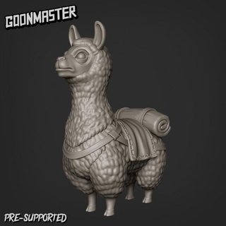 llama mount goon master Tabletop Characters & Creatures Store animal creature cute fantasy horse miniature sheep tabletop pony chibi pack fluffy wooly dnd alpaca mule 3d print model - Mito3D