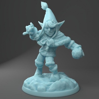 alk - goblin snowball thrower twin goddess miniatures Store christmas monster xmas male d&d dnd npc 3d print model - Mito3D