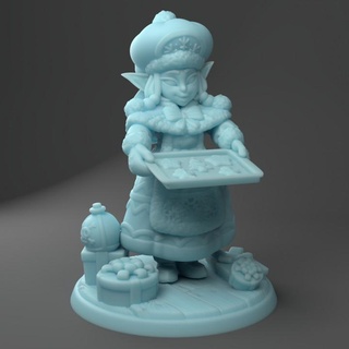 Sra gobbs goblin claus gêmeo deusa miniaturas loja Natal fofa fêmea papai noel natal feriado d dnd 3d print model - Mito3D