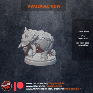 wp gepanzert Baby Elefanten vorstellen Minis Tischplatte Zeichen Kreaturen Fantasie Universum Haustier Rollenspiel Warcraft Beeindruckend dnd Pfadfinder 32mm ttrpg 5e dnd5e draenei Elektrizität 3d print model - Mito3D