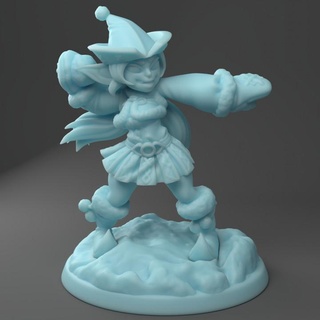 risbeth - goblin snowball thrower twin goddess miniatures Store christmas cute female xmas holidays d&d dnd 3d print model - Mito3D