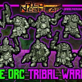 spazio orco tribale guerrieri rosso nebulare tavolo personaggi creature Sci Fi universo negozio scifi pelleverde 3d print model - Mito3D