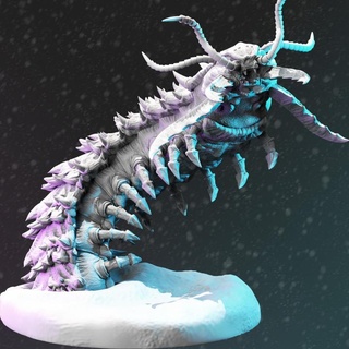 giant insectoid - nix centipede dm-stash beast creature fantasy insect monster snow worm enemy huge dnd 5e 3d print model - Mito3D