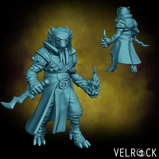 male dragonfolk occultist presupported velrock art miniatures Tabletop Characters & Creatures Fantasy Universe Store dragon fantasy rpg dragonborn warlock d&d dnd 3d print model - Mito3D