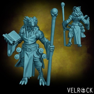 male dragonfolk sage presupported velrock art miniatures Tabletop Characters & Creatures Fantasy Universe Store dragon fantasy rpg wizard dragonborn d&d dnd 3d print model - Mito3D