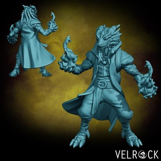masculino dragonfolk mago pré suportado velrock arte miniaturas tampo mesa personagens criaturas fantasia universo loja Dragão rpg draconato d dnd feiticeiro 3d print model - Mito3D