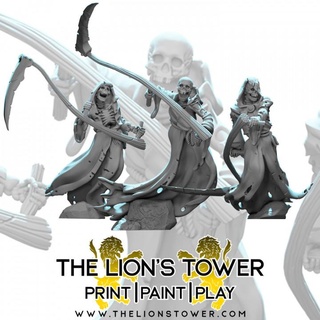 wraiths set 3 x 32mm scale presupported miniatures lion's tower adventurers guild Tabletop Characters & Creatures Fantasy Universe ghost skeleton undead warhammer wraith dungeonsanddragons frostgrave wight 3d print model - Mito3D