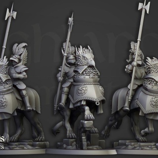 knights rising sun - highlands miniatures Tabletop Characters & Creatures Historical Universe Store army warrior heavy renaissance cavalry griffin empire 28mm 32mm 9thage kingsofwar griffon reforged sonstahl opinicus 3d print model - Mito3D