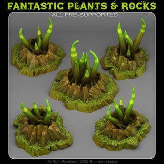 mistico tentacolo impianti fantastico rocce negozio tavolo 3D stampabile terreno fantasia emmanuel tribù Lascia andare supportato 3d print model - Mito3D