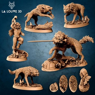 little riding hood wolves la louve 3d Tabletop Characters & Creatures Fantasy Universe girl miniatures monster rpg wolf woman wood minis dnd 32mm tabletopgames bigwolf 3d print model - Mito3D