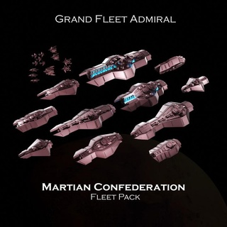 sci-fi ships fleet pack - martian confederation presupported grand admiral tabletop Tabletop Characters & Creatures Sci-Fi Universe Vehicles Machines alien battle game ship space spaceship vehicle mars scifi spaceships 3d print model - Mito3D