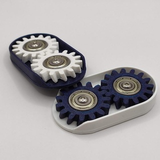 geared fidget two thingies Toys & Games Fidgets Spinning toys bearings gears toy spin inserts 3d print model - Mito3D