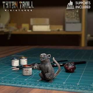 giant rat 01 pre-supported tytantroll miniatures Store dragons dungeons fantasy mini scale minis 32mm rats 3d print model - Mito3D