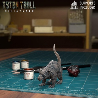 dev sıçan 02 pre supported Tytantroll minyatürler mağaza ejderhalar Zindanlar fantezi minis dnd sıçanlar fare adam 3d print model - Mito3D