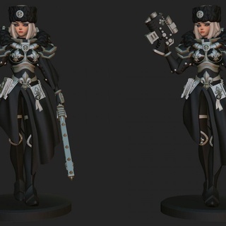 space nun anime figruine nov 2021 minigames miniatures Fan Art Action Figures Tabletop Characters & Creatures Sci-Fi Universe 40k battle warhammer tabletop wh40k sister sob 3d print model - Mito3D