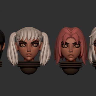 space nuns anime heads 64 variations may 2021 minigames miniatures Tabletop Characters & Creatures Sci-Fi Universe 40k warhammer tabletop wh40k alternative sob 3d print model - Mito3D
