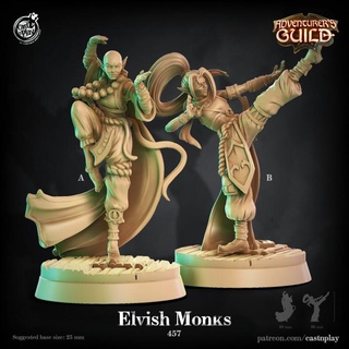 elvish monks pre-supported cast n play Tabletop Characters & Creatures Fantasy Universe Store elf fantasy monk supports d&d guild castnplay presupported adventuers 3d print model - Mito3D