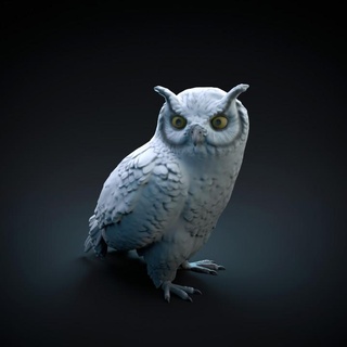 spotted eagle owl dino dog Toys & Games Animal Creature Figures Store printable animal bird figurine figurines miniatures nature sculpture statue miniature feather nocturnal 3d print model - Mito3D