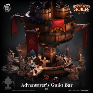 adventurer's guild bar pre-supported cast n play Store Tabletop 3D Printable Terrain Fantasy fantasy dnd tavern inn quests adventurers 3d print model - Mito3D