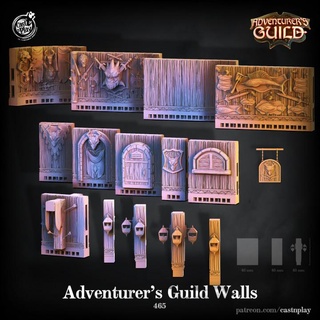 adventurer's guild walls pre-supported cast n play Tabletop Characters & Creatures Fantasy Universe Store building fantasy modular wall dnd openlock castnplay presupported adventurers floors 3d print model - Mito3D