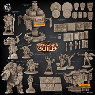 adventurer's guild bundle pre-supported cast n play Tabletop accessories Characters & Creatures Fantasy Universe Store board collection epic fantasy set d&d quest dnd presupported pcs adventurers npcs 3d print model - Mito3D
