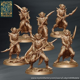dark elf slayers - 32mm scale labyrinth models Tabletop Characters & Creatures Fantasy Universe dungeons fantasy hero rpg wargaming warhammer character miniature boardgame tabletop elves wargame patreon d&d knights warriors drow fighters 3d print model - Mito3D