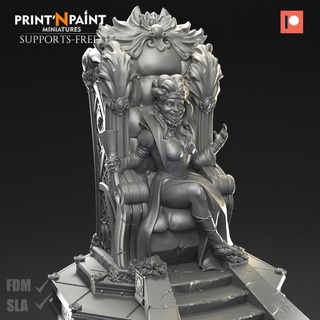 scarlet queen rose leonardo escovar Tabletop Characters & Creatures Fantasy Universe Store dragons dungeons female hero human warhammer supportless age throne empire dnd 9th pathfinder sigmar printnpaint 3d print model - Mito3D
