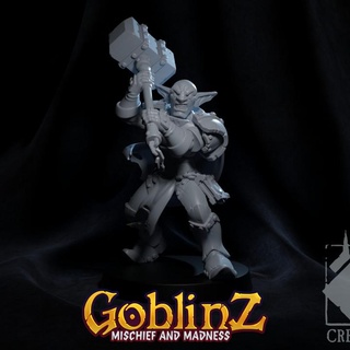 goblin paladin ember smith creative Tabletop Characters & Creatures Fantasy Universe hero knight rpg warrior dnd greenskin 3d print model - Mito3D
