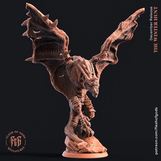 ejderkral night wyvern flesh gods Tabletop Characters & Creatures Fantasy Universe creature dragon monster fire winged drake rathalos fleshofgods 3d print model - Mito3D