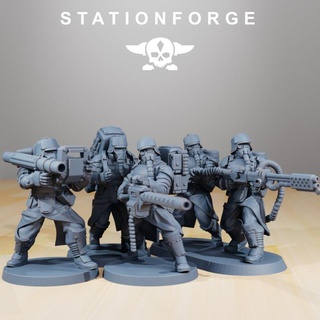 grimguard - armored squad station forge guard soldier wargaming death ww2 imperial cult scifi tabletop makers astra ww korps redmakers 3d print model - Mito3D