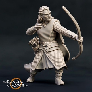 ranger bow - pose b presupported printing goes ever Tabletop Characters & Creatures Fantasy Universe Store archer elf fantasy human mini spear wargaming warhammer hunter miniature lotr tabletop north scout rogue 28mm dnd tracker cloak frostgrave skirmish vanguard 5e trapper pre-supported skirmisher statblock outrider 3d print model - Mito3D