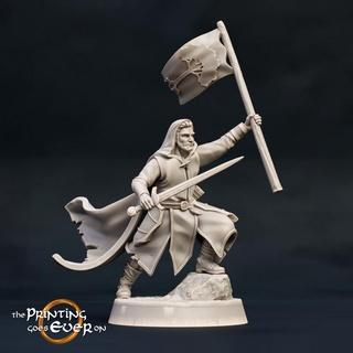 heathbrant - foot presupported printing goes ever Tabletop Characters & Creatures Fantasy Universe Store archer elf fantasy hero human leader mini spear wargaming warhammer banner hunter miniature lotr champion bow tabletop ranger north scout rogue 28mm dnd tracker cloak frostgrave skirmish vanguard 5e trapper pre-supported skirmisher statblock outrider 3d print model - Mito3D