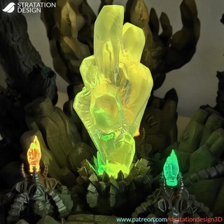 mistik kristal temel tabakalaşma tasarım mağaza masaüstü 3D yazdırılabilir arazi Sci Fi fantezi rpg Warhammer masa oyunu dekor savaş zindan mağara dnd yol bulucu karanlık 3d print model - Mito3D
