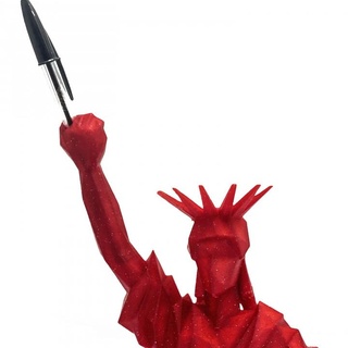 low poly statue liberty middle finger pen holder andrea zambotti Home & Garden Office Pen Holders 3d print model - Mito3D