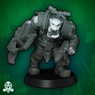 orc boss claw malicious mini's Tabletop Characters & Creatures Sci-Fi Universe 40k future leader monster ork rpg sci-fi space wargaming character miniature noble tabletop mutant smg infantry elite 28mm troop nob apocalyptic combi pre-supported supported junkyard spacemace69 spacemace 3d print model - Mito3D