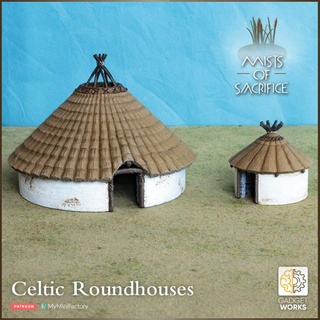 2 celtico rotonde gadgetworks tavolo 3D stampabile terreno fantasia Casa miniature minis dnd scenario 32mm ttrpg roundhouse gt 3dprintableterrain fantasyterrain 3d print model - Mito3D