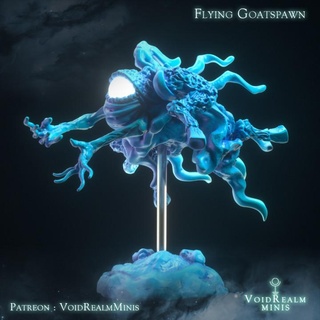 flying goatspawn voidrealm minis Tabletop Characters & Creatures Fantasy Universe Store horror goat cosmic cthulhu cyclops bloodborne weird mythos eldritch cyclopean 3d print model - Mito3D
