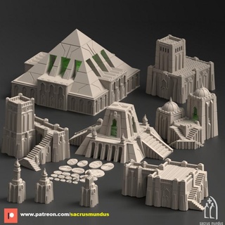 kroton büyücüler gezegen 3d baskı tasarımlar paket fütüristik Mısır Sanat deko bilimkurgu binalar arazi manzara savaş oyunları kutsal dünya mağaza masaüstü 3D yazdırılabilir fantezi 40k bina star tapınak şakak mabet Warhammer piramit sihirbaz dikilitaş savaşlar lejyon sonsuzluk üsler magnus Zigurat tizca 3d print model - Mito3D