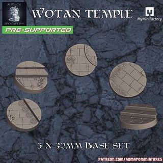 wotan temple base 32mm set pre-supported admiral apocalypse Tabletop accessories Store miniatures mythology terrain wargames props thor odin norse runes asgard ruins vikings dnd bases berserker axes warhamer spacewolves valhalla 3d print model - Mito3D
