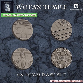 wotan temple base 40mm set pre-supported admiral apocalypse Tabletop accessories Store 40k barbarian miniatures play terrain wargames warhammer thor odin runes asgard ruins vikings dnd valknut ttrpg spacewolves valhalla 3d print model - Mito3D