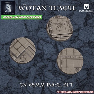 wotan temple base 65mm set pre-supported admiral apocalypse Tabletop accessories Store 40k gold miniatures tower wargames warhammer thor odin boardgames castle norse runes asgard ruins vikings dnd bases valhalla 3d print model - Mito3D