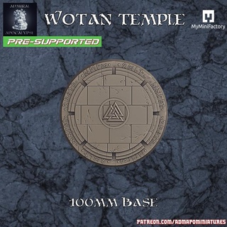 wotan temple 100mm base pre-supported admiral apocalypse Tabletop accessories Store dice gold play terrain tower wargames warhammer props thor odin castle norse runes asgard ruins vikings dnd valknut valhalla 3d print model - Mito3D
