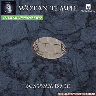 wotan temple 60x35mm base pre-supported admiral apocalypse Tabletop accessories Store dice miniatures terrain tower wargames warhammer props thor odin norse runes asgard ruins vikings dnd cast bases valknut valhalla 3d print model - Mito3D