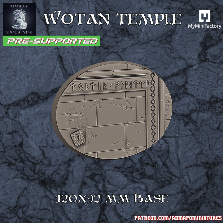 wotan tempio 120x92mm base pre supported ammiraglio apocalisse tavolo Accessori negozio barbaro dado giocare terreno giochi guerra thor odino norvegese rune asgard rovine vichinghi dnd esploratore berserker valknut assi lupi spaziali valhalla 3D print model - Mito3D