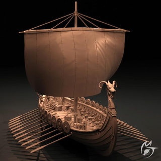 tanıdık ejderha uzun gemi arazi yapımı ton masaüstü Araçlar makineler mağaza 3D yazdırılabilir fantezi balta savaş tekne Ejderha korsan deniz kılıç viking fayans Norse göğüs manzara Drakkar 3d print model - Mito3D